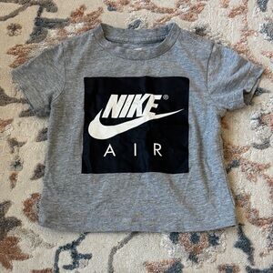 Nike Kids Gray and Black Logo Tee